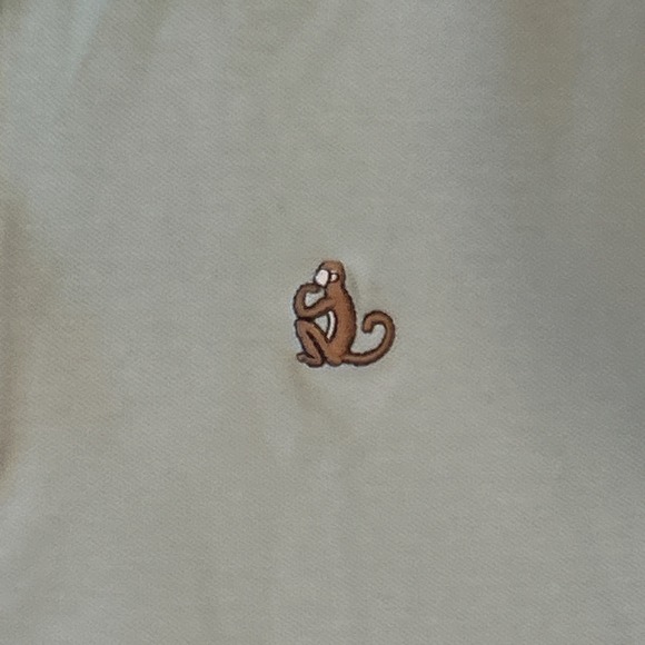 Tori Richard Honolulu Shirt Men Large Green Short Sleeve Polo Embroidered Monkey - Picture 3 of 8